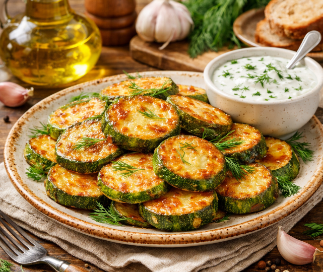 Жареные кабачки с соусом