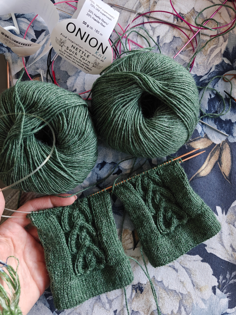 Спицы Lykke cypra и носочная пряжа Onion "Nettle sock yarn" 