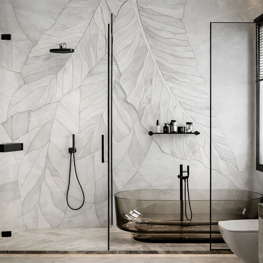 дизайн ванной с душевой