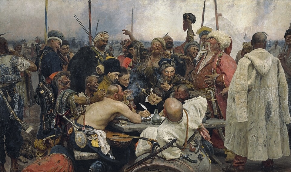 Илья Репин «Запорожцы пишут письмо турецкому султану» (1890-1891)