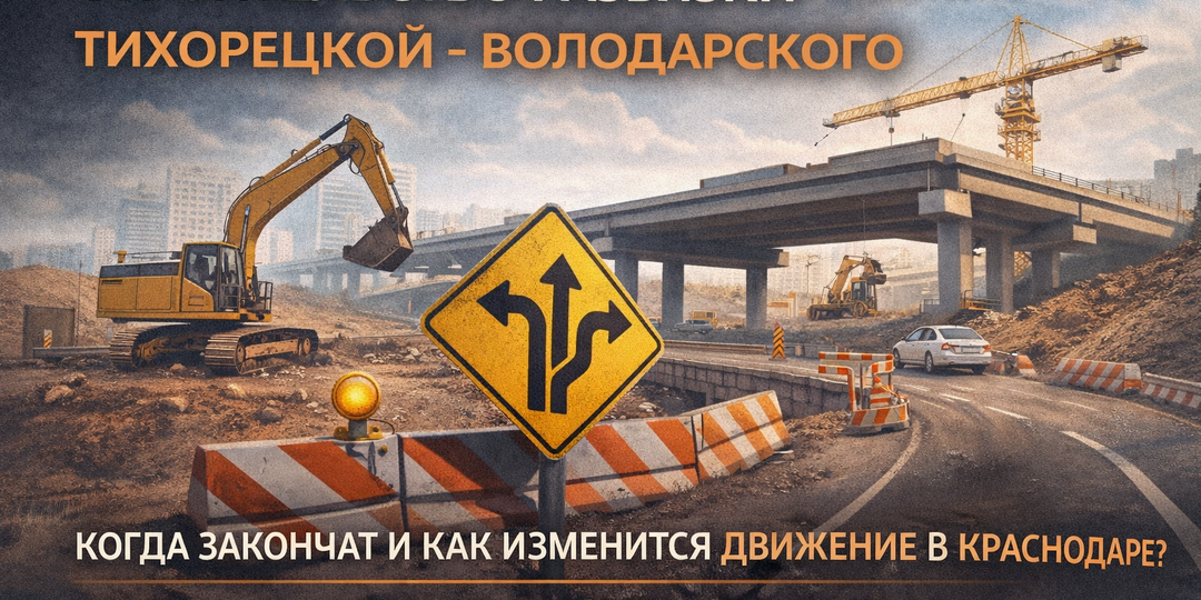 Новая развязка Тихорецкая–Володарского в Краснодаре: когда завершат и как изменится трафик
