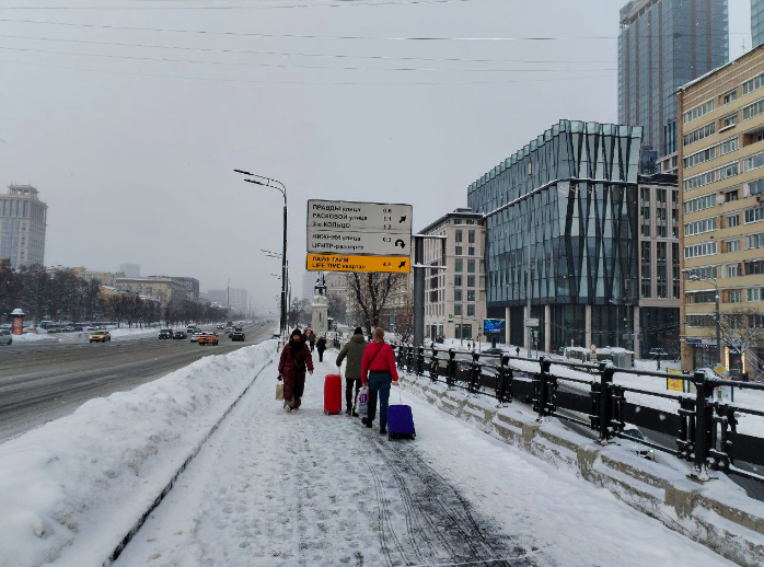 Тверской путепровод. ЖК Slava построен в самом начале Ленинградского проспекта. Фото: Елена Карасёва