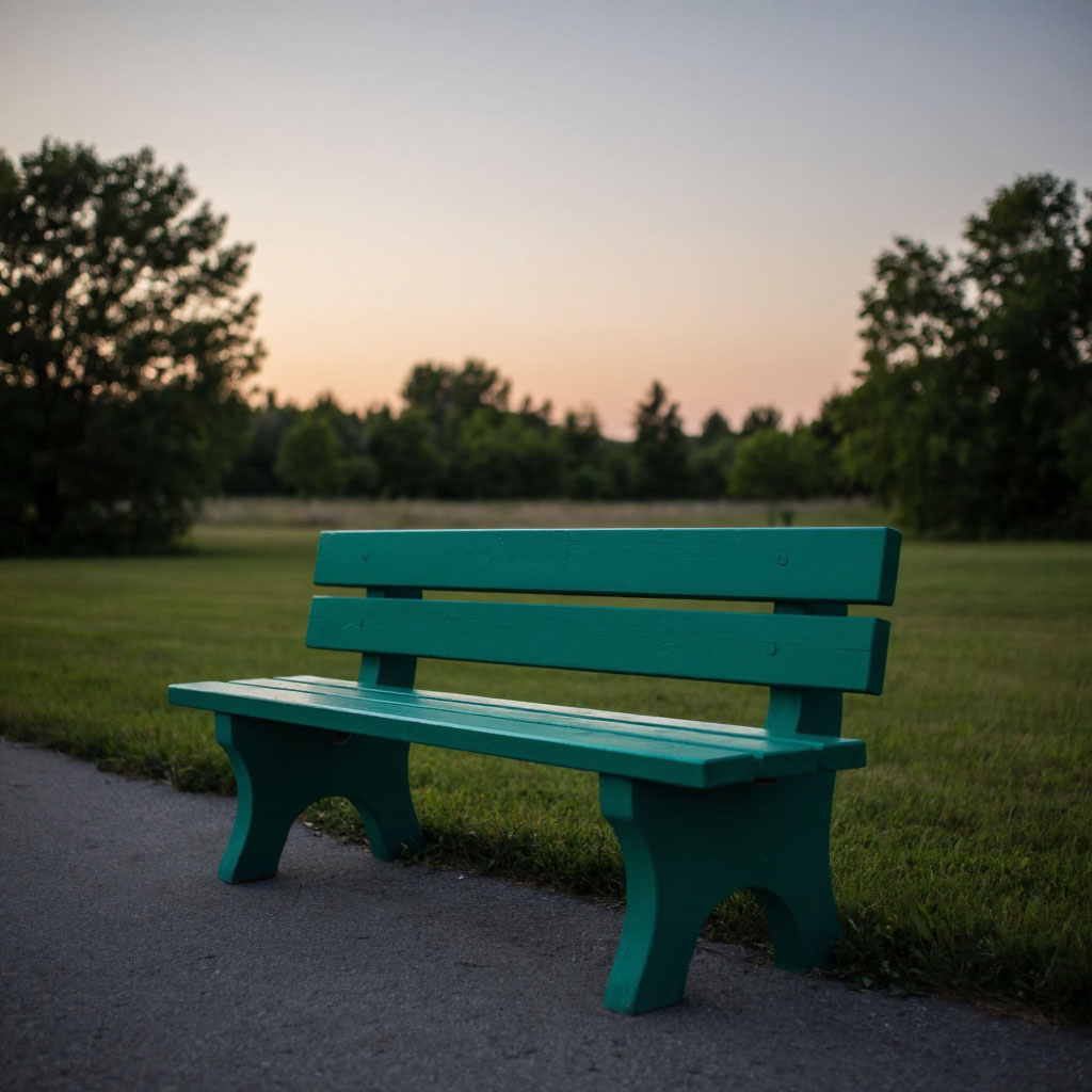 Лавочка без бабушек, потому что Алиса тех бабушек нарисовать не смогла. 
