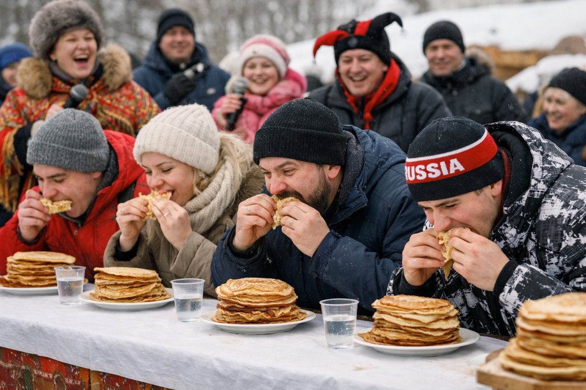 Поедание блинов на скорость