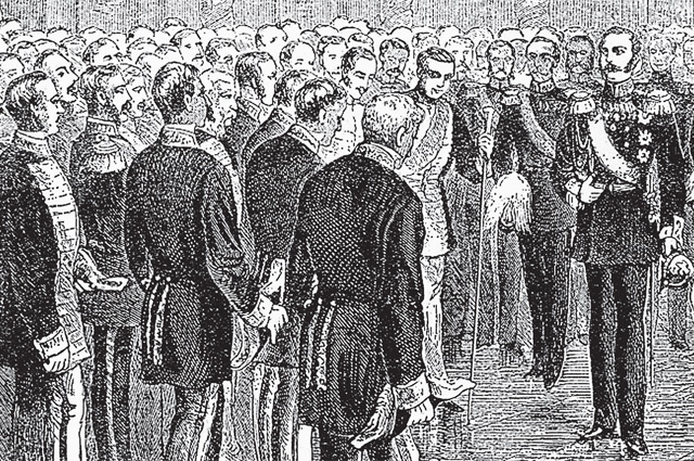    Император Александр II объявляет московскому дворянству о намерении освободить крестьян от крепостной зависимости. Гравюра второй половины XIX в. Фото: Public Domain