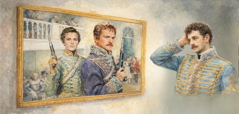 "Мундирчикъ вашъ не очень павлоградскiй... к нему воротничокъ бы голубой, да и манжеты-съ..." 