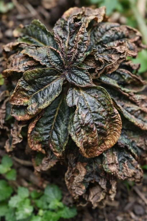 Пример того, как растение увядает.