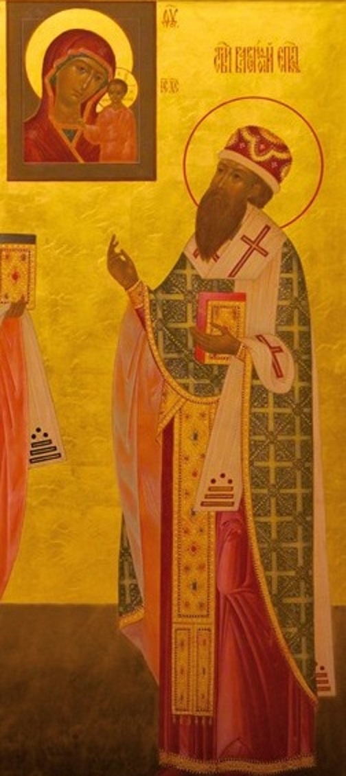 Святитель Варсонофий, епископ Тверской, чудотворец Казанский. Современная икона.