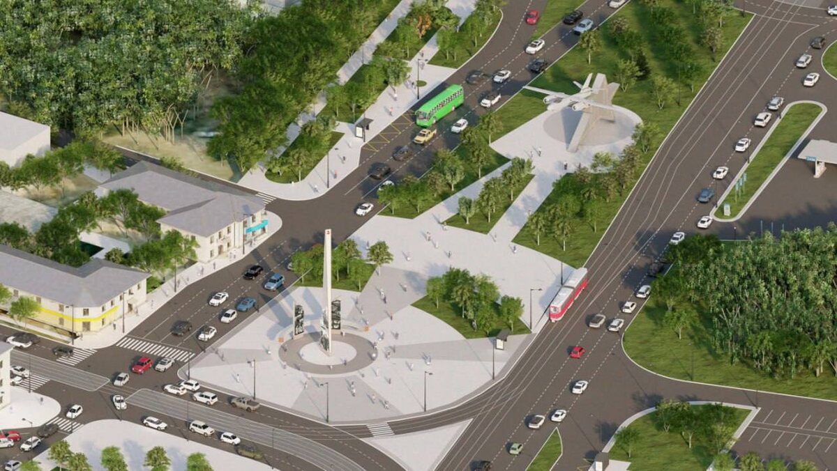    Стела в центре, самолет на месте: В Орске показали окончательный вариант проекта преображения площади Гагарина