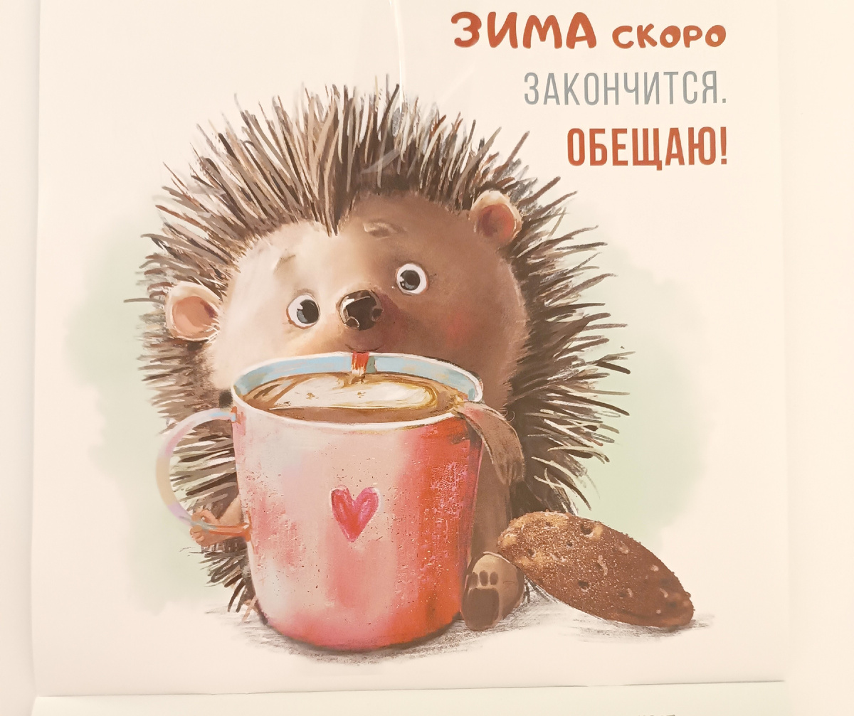 Картинка с Ежиком – это настенный календарь, который висит в моей квартире на кухне. Вот я смотрю на него и… медленно, как тот жираф 🤔🫨😂, соображаю, что искусство живописи в целом, идея рисунков и картин заключается в том, что они изображают что-то выделенное, важное, ценное и архетипическое, отодвигая много неважных элементов жизни, которыми наш быт сильно захламлен.