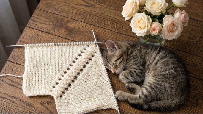 Ажурная линия реглана на 4 петлях: красиво, быстро и идеально под лицевую гладь 🙂