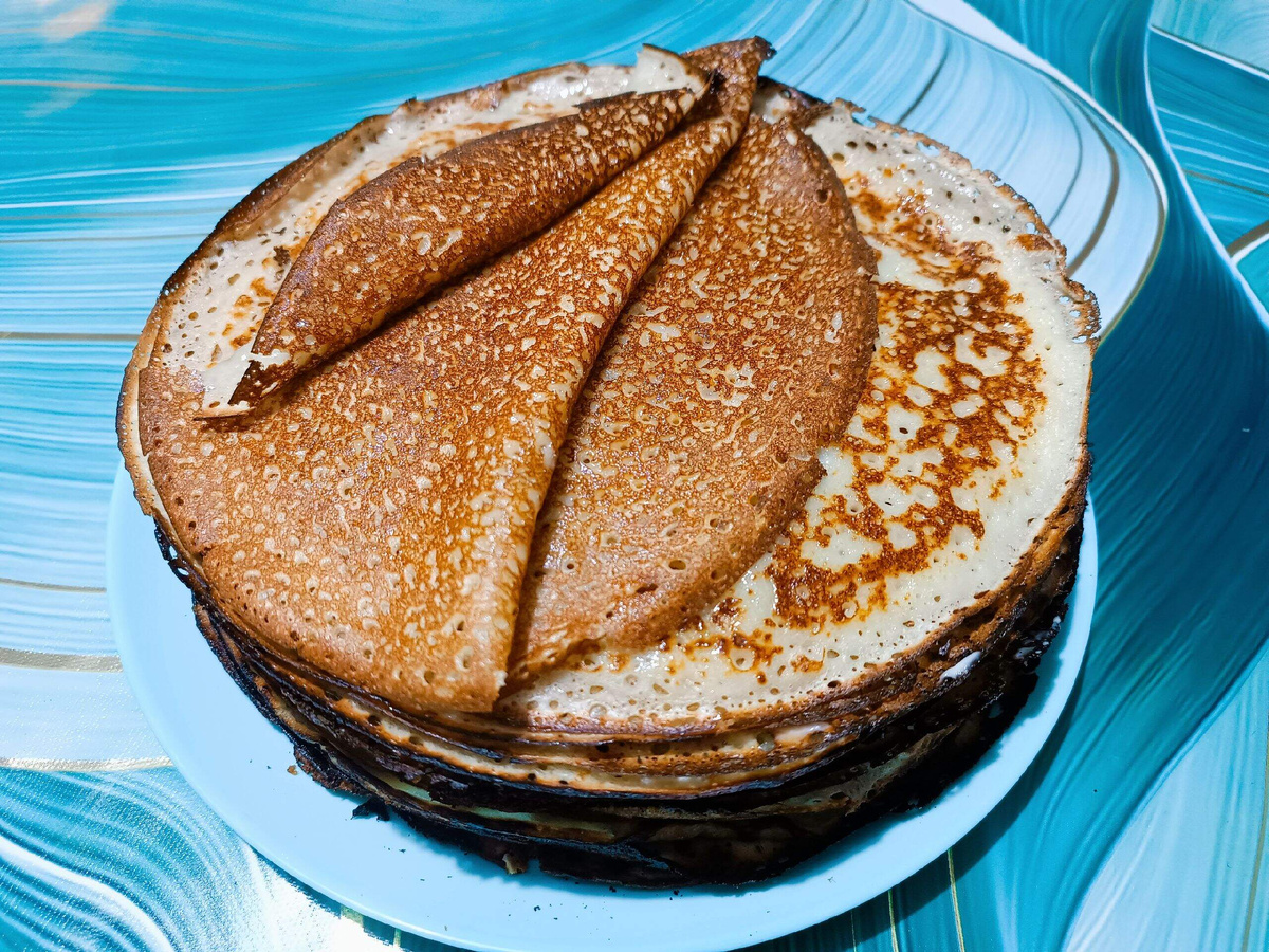 Мои блины заварные, на кефире. 