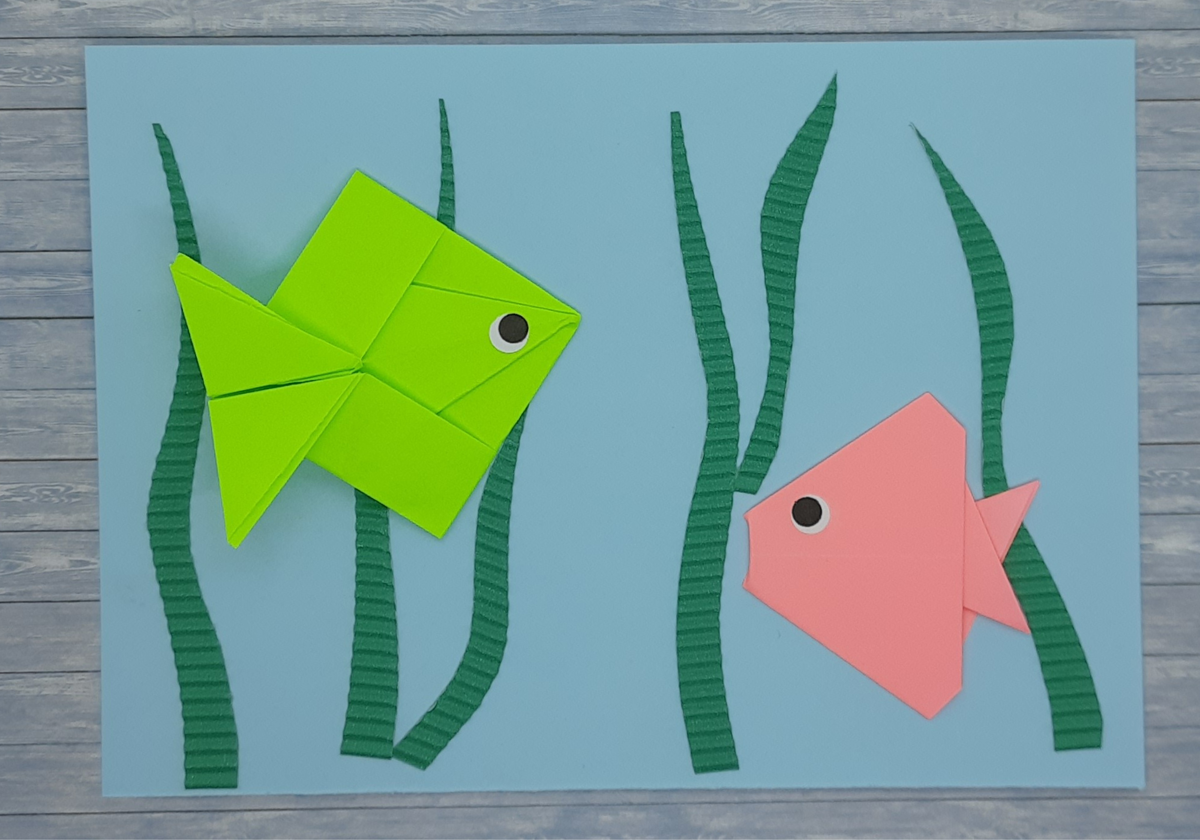 Оригами для детей: делаем рыбок и собираем аквариум за 15 минут