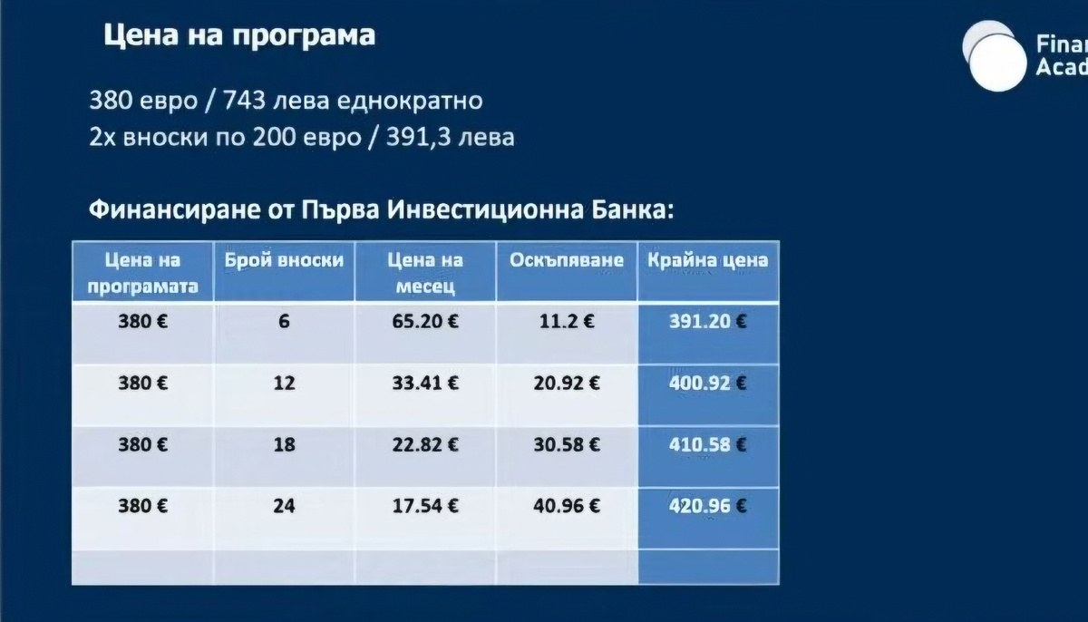 Предложение на кредит, показанное прямо во время лекции.