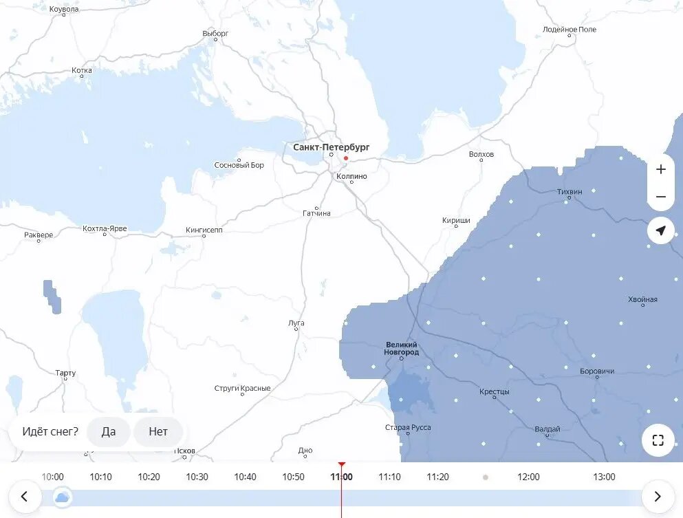    Данные на 11.00. Фото: скрин сервиса «Яндекс Погода»