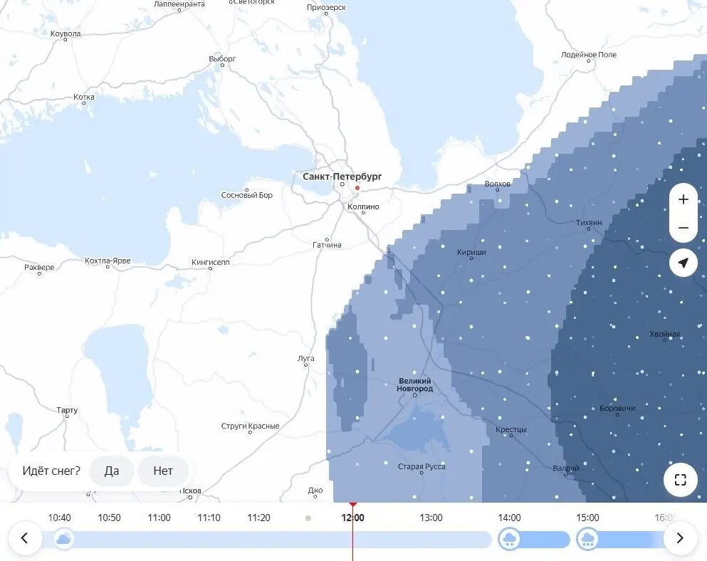    Данные на 12.00. Фото: скрин сервиса «Яндекс Погода»