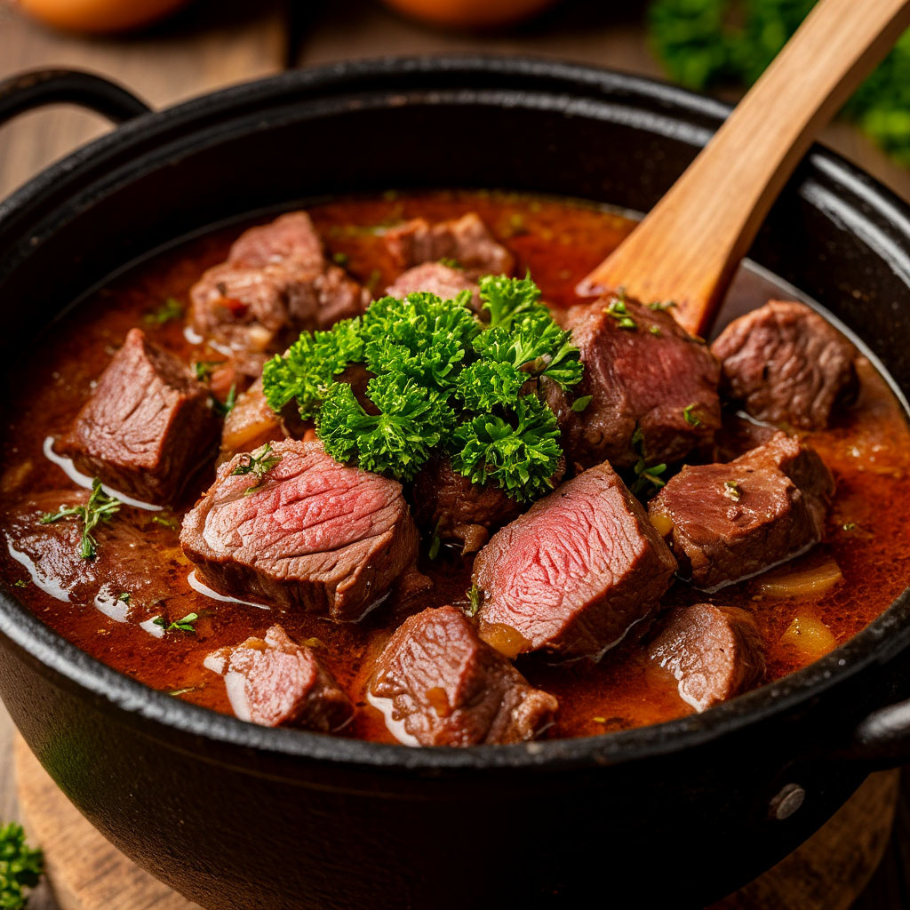ТУШЕНОЕ МЯСО В КАЗАНЕ