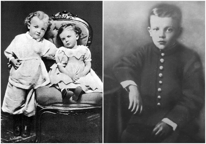 Слева направо: Володя в возрасте трёх лет. \ Володя в детстве.