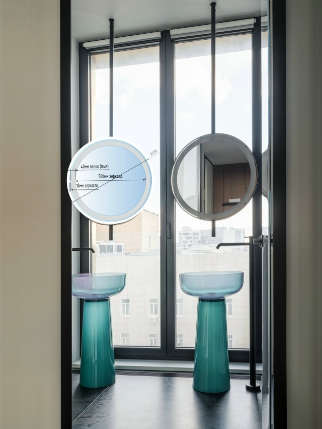 Круглые зеркала с подсветкой для ванной комнаты.