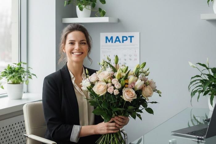 Как отдыхаем в марте 2026 — выходные на 8 Марта. Обложка © Nano Banana AI