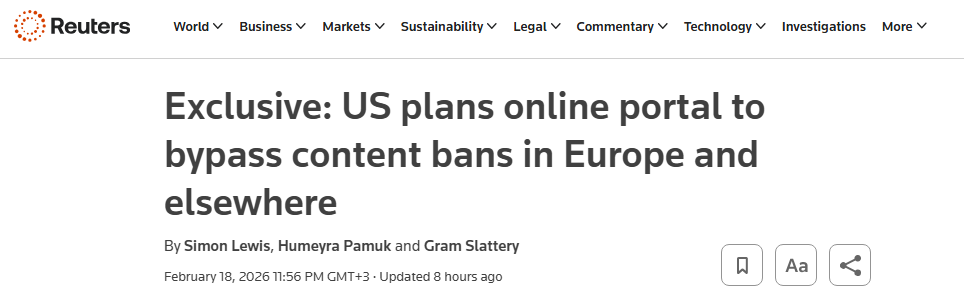 
Эксклюзив: США планируют создать онлайн-портал для обхода запретов на контент в Европе и других странах