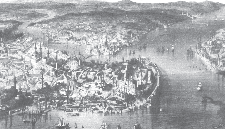 Вид на Босфор и Константинополь со стороны Мраморного моря