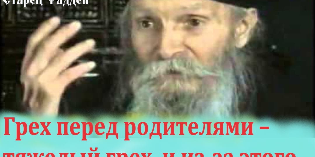 — Грех перед родителями – тяжелый грех, и из-за этого претерпишь серьезные последствия. Старец Фаддей Витовницкий