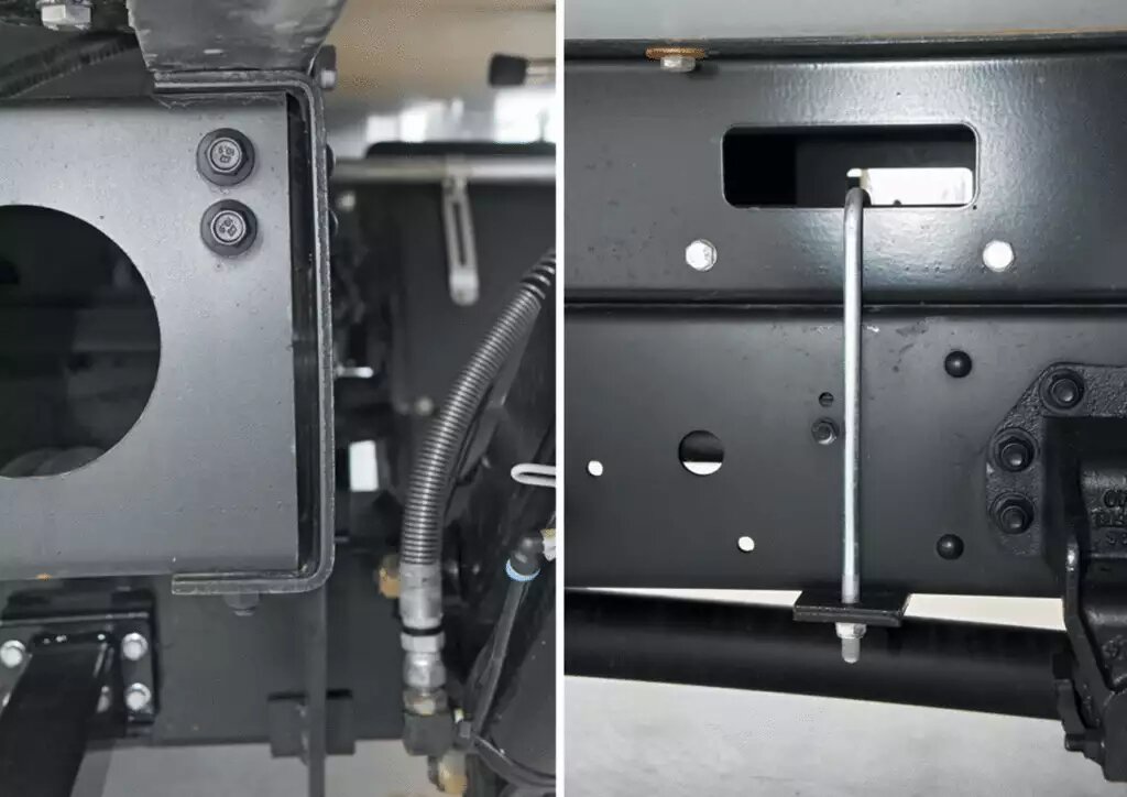 Рама из легированной высокопрочной стали. Толщина профиля 6 мм. Соединения элементов на заклепках и болтах.