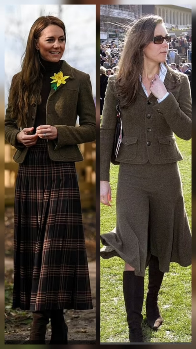 Во время посещения общественного сада и лесного массива на Медоу-стрит (справа) Кейт снова надела свою куртку Ralph Lauren 2007 года.