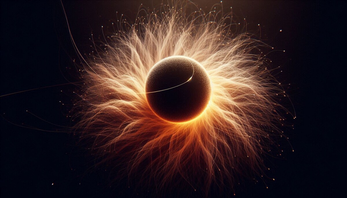 Теория фаззболов Самира Матура предлагает: чёрная дыра – это рыхлый клубок струн, простирающийся до того места, где должен быть горизонт. Никакой пустой области и стены нет.