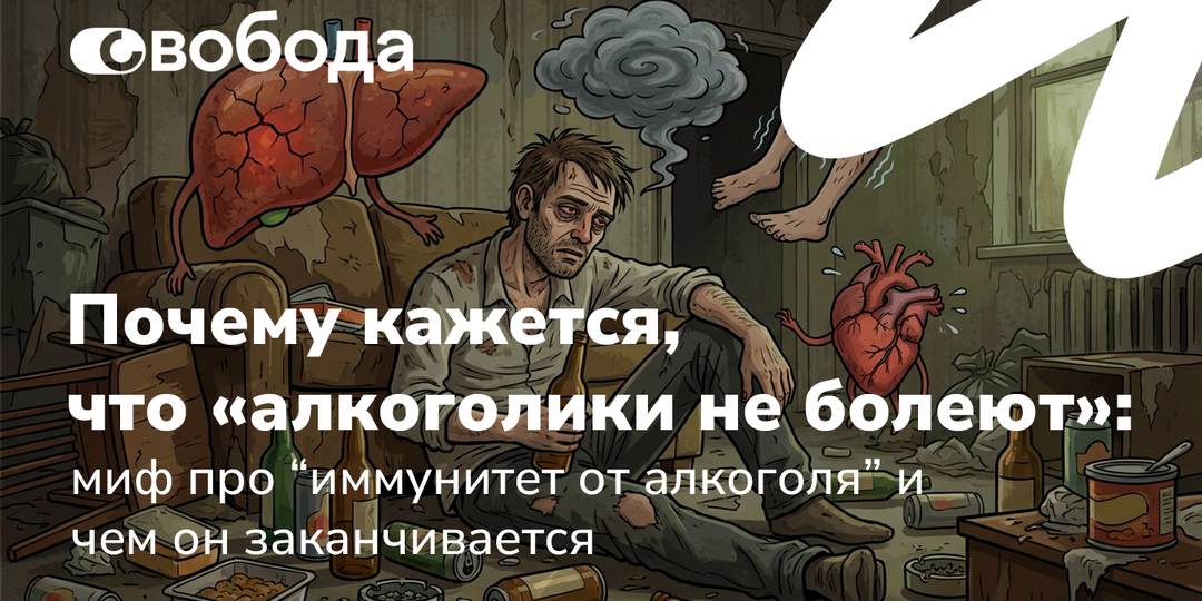 Почему кажется, что «алкоголики не болеют»: миф про “иммунитет от алкоголя” и чем он заканчивается