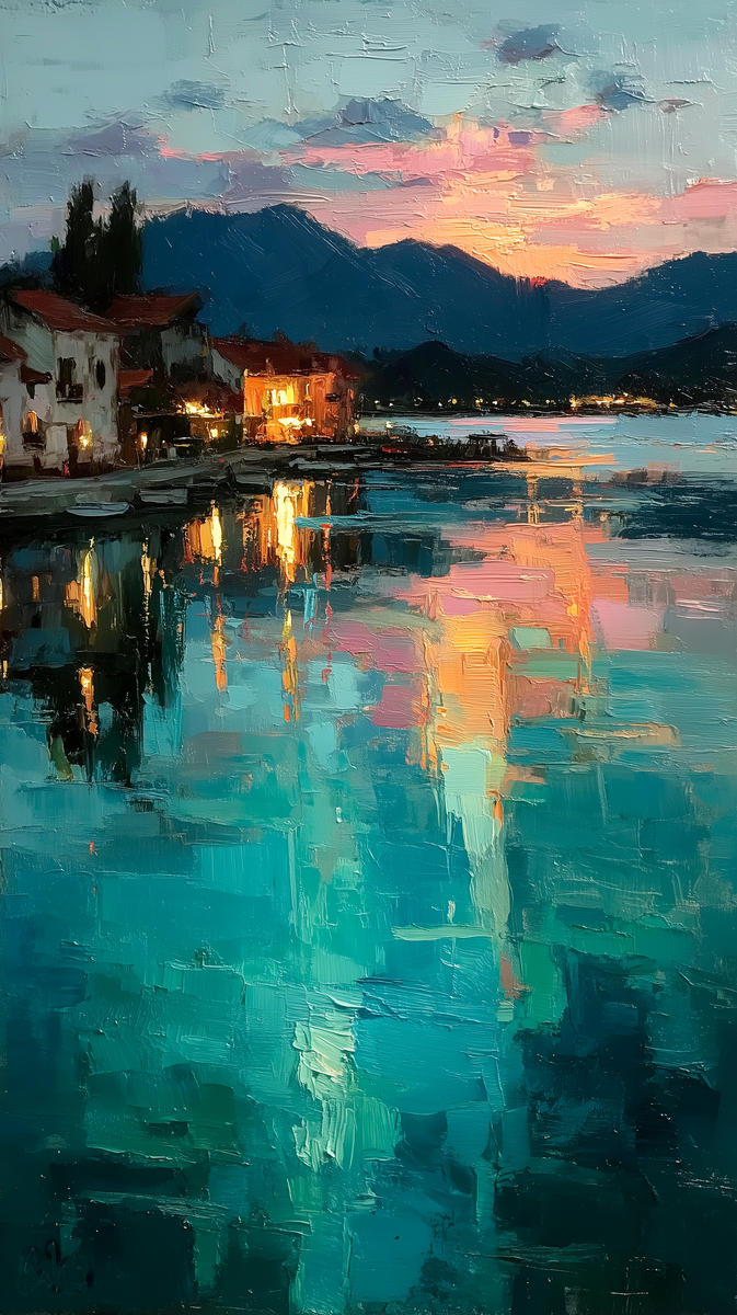 Озеро на закате