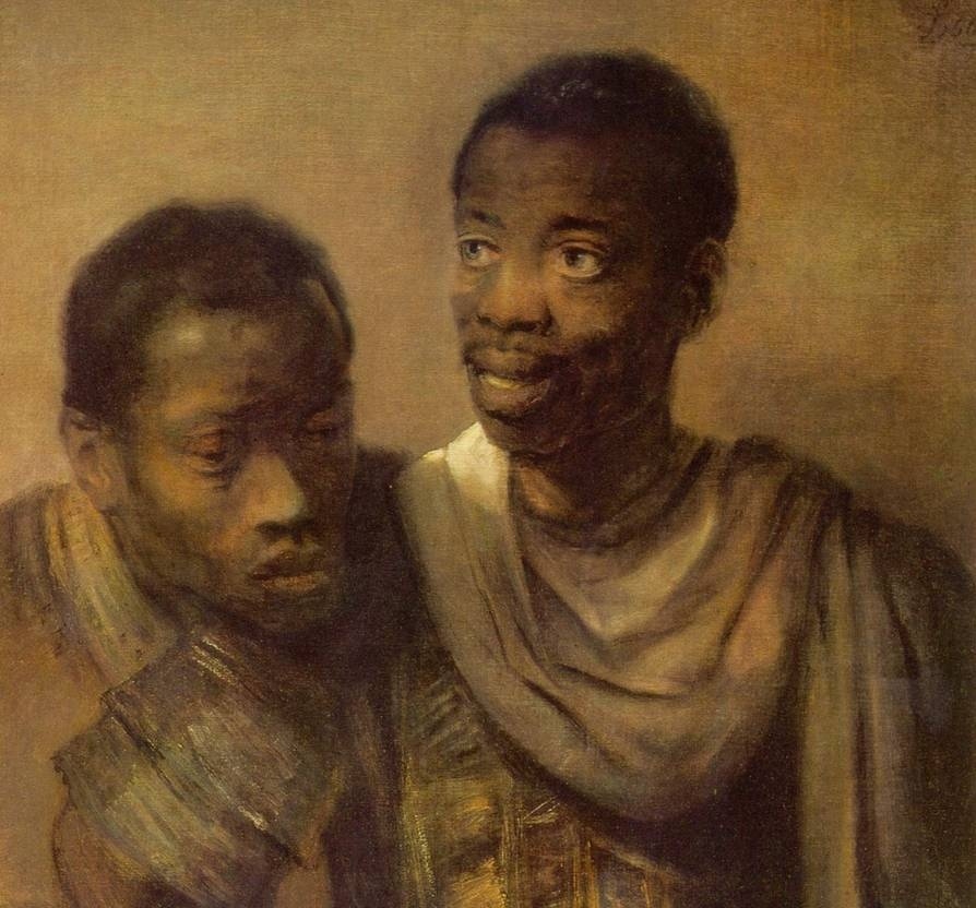     Рембрандт. Два негра. Фрагмент. 1661