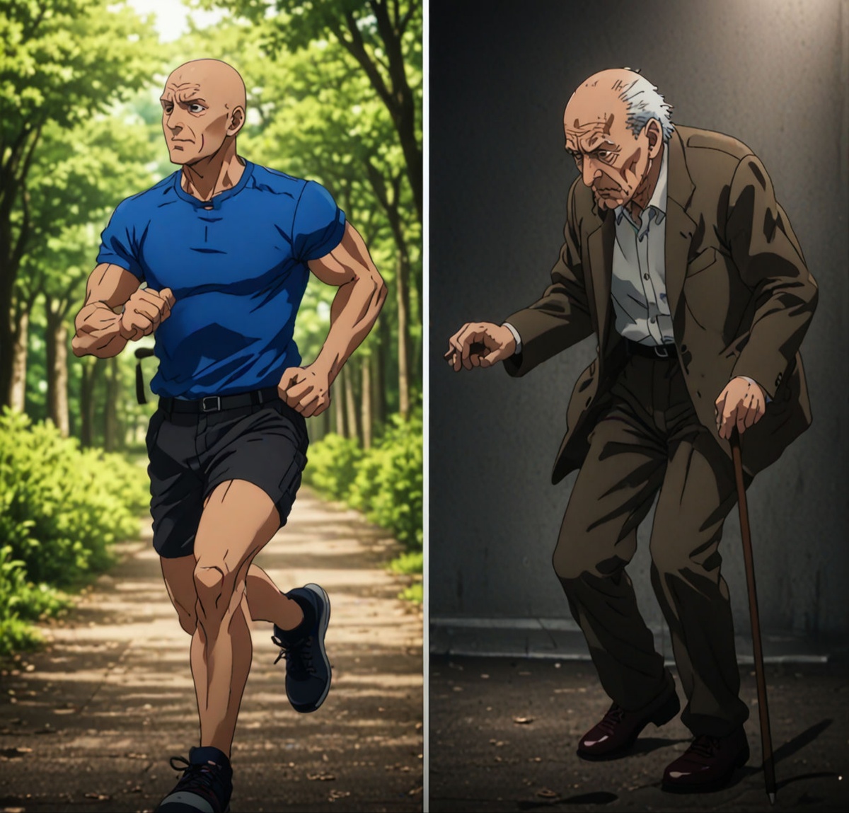 Один и тот же человек, но с разными сценариями жизни. Слева - инвестор в ЗОЖ, справа... 