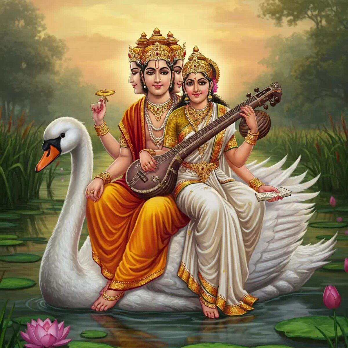 Брахма и Сарасвати