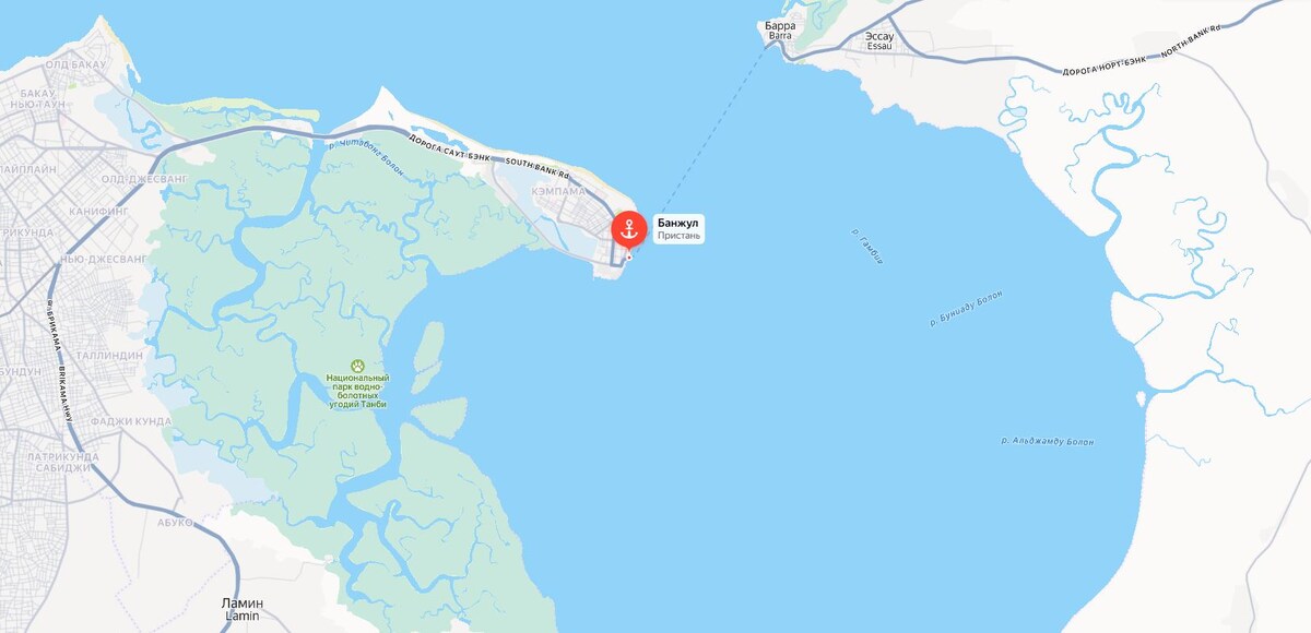 Паромная переправа Банжул - Барра