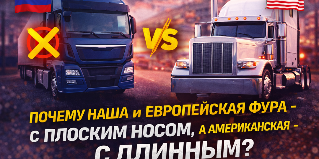 Почему в России и Европе не ездят на «длинноносых» тягачах, а в США — это норма