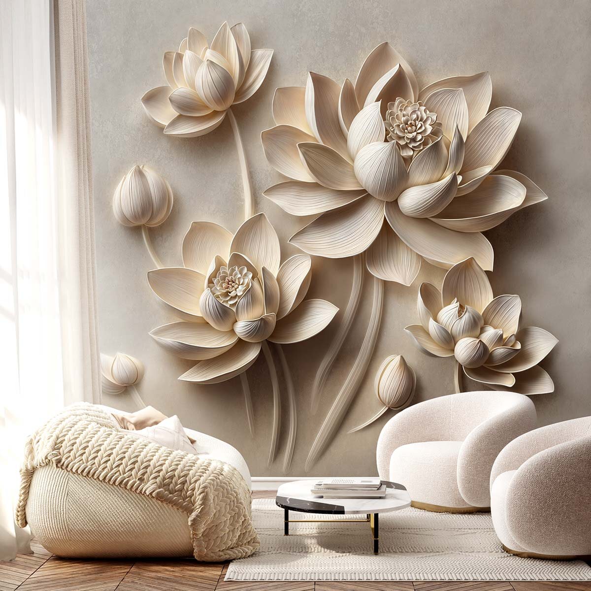 Пример правильной поклейки фотообоев VEROL. 