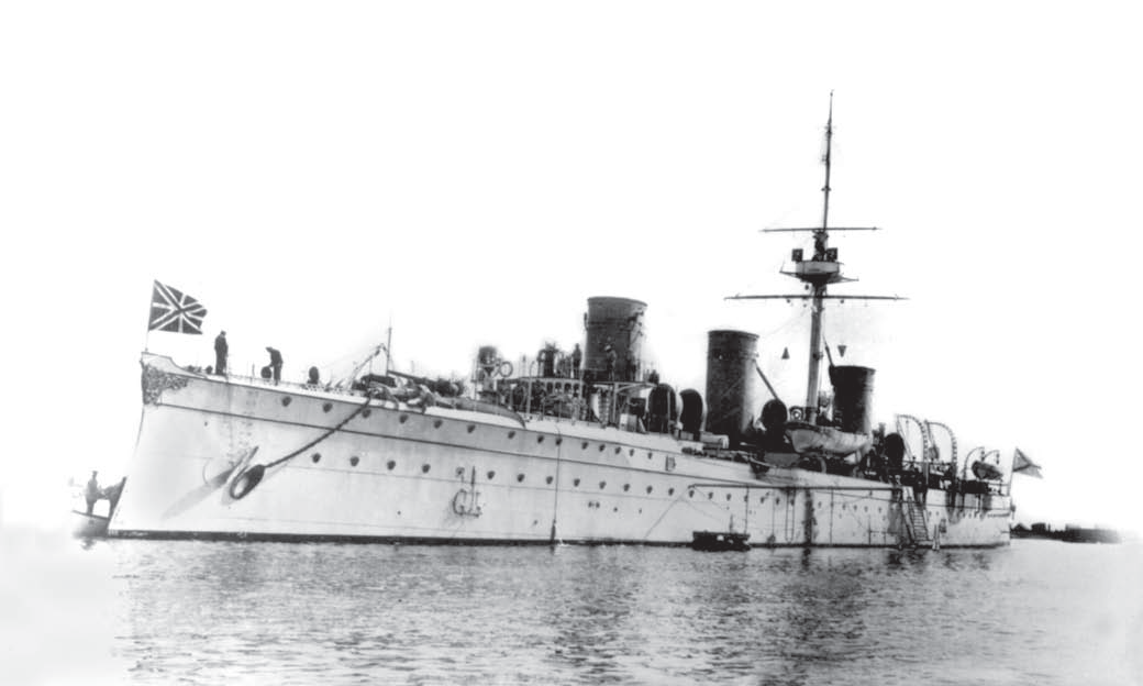 Крейсер II ранга «Новик» во время недолгого пребывания на Балтике. Лето 1902 года.