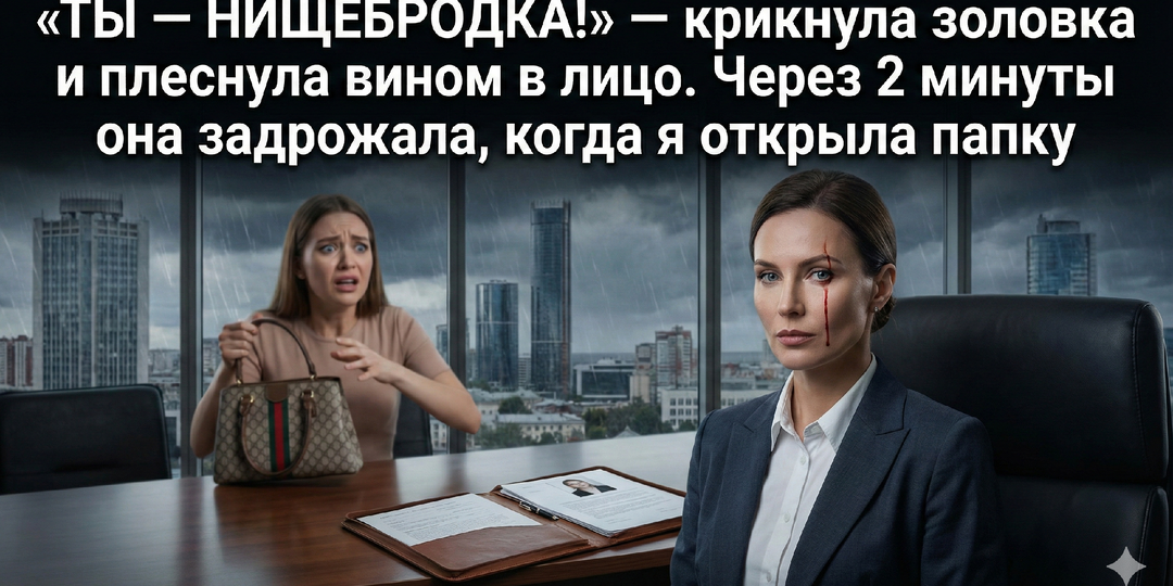 «Ты — нищебродка!» — крикнула золовка и плеснула вином в лицо. Через 2 минуты она задрожала, когда я открыла папку