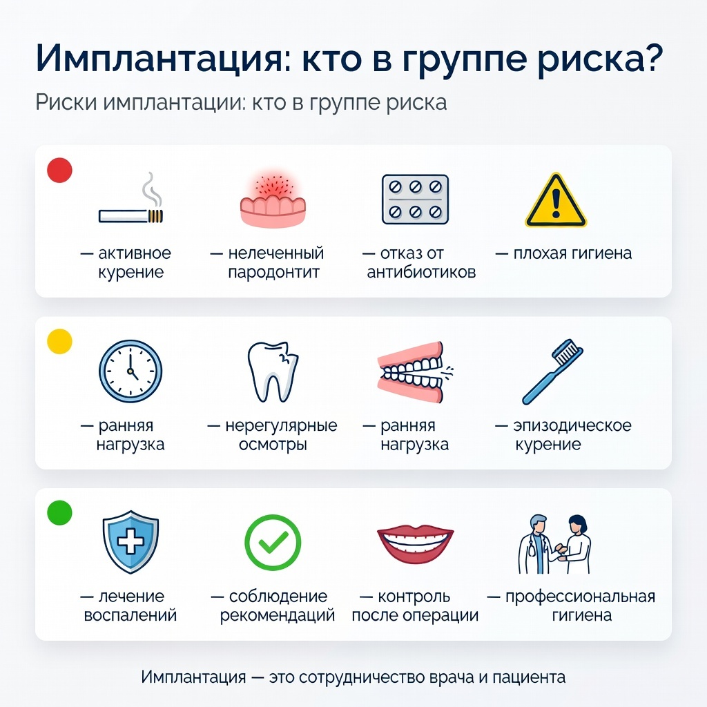 Группы риска при имплантации