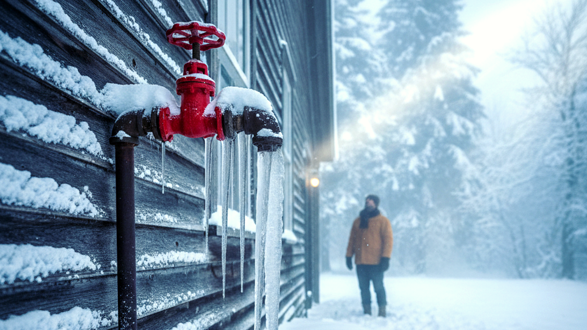 Замёрзла вода в трубе