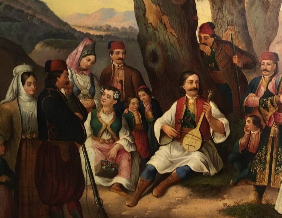     Анастас Йованович. Сербы вокрух гусляра (фрагмент). до 1899