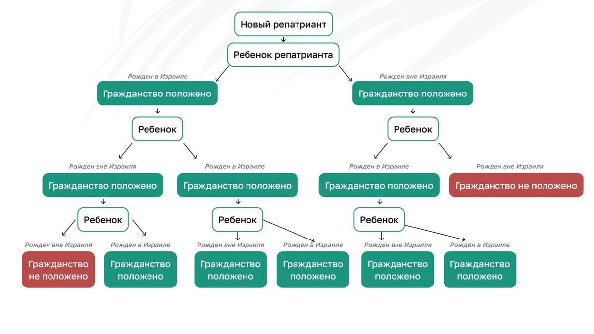 Важно: «цепочка» гражданства не бесконечна. Каждое поколение, рождённое вне Израиля, рискует её разорвать. Но на практике есть механизмы, которые позволяют этого избежать.
