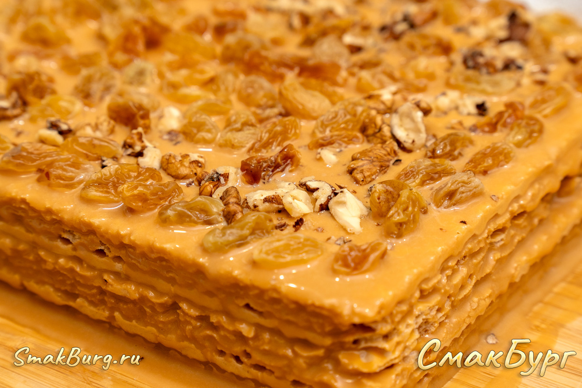 Нежный и ароматный вафельный торт без лишних хлопот. 15 минут+пропитка и всё готово!