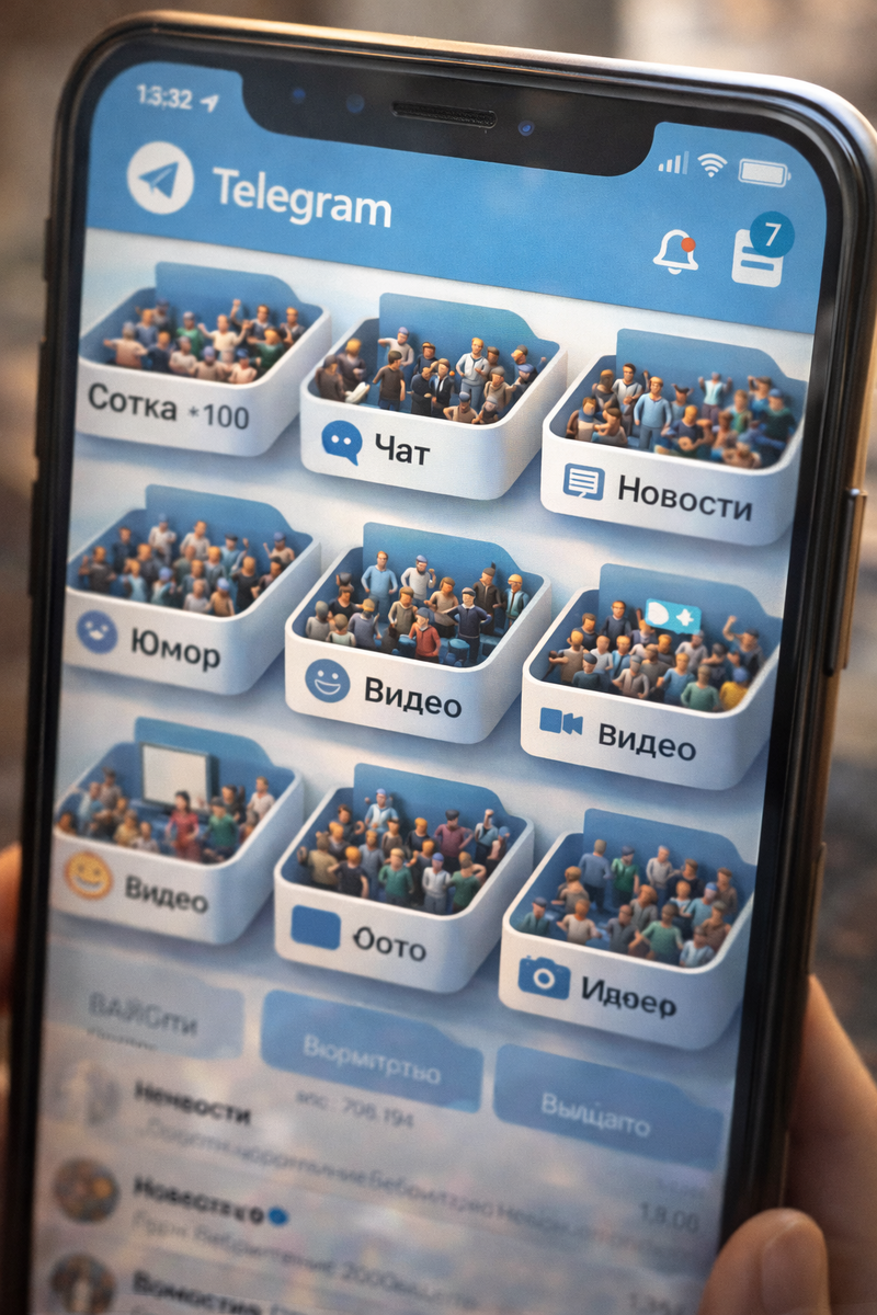 Телеграмм живее всех живых: в папках кипит радостная цифровая жизнь людей.