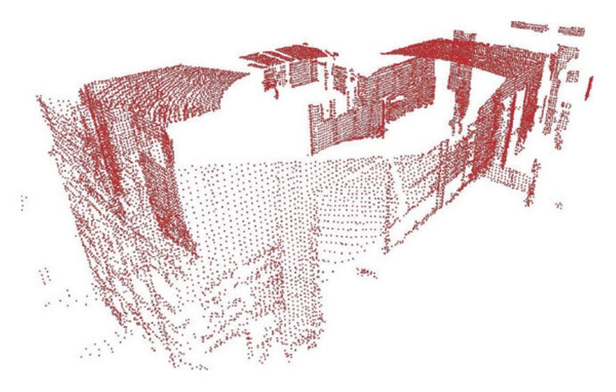    Вместо камер используется лидар, формирующий трехмерное облако точек