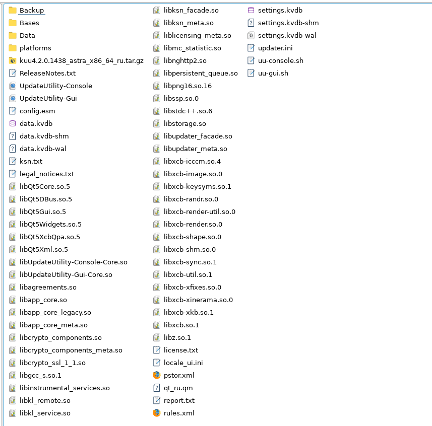 содержимое архива утилиты