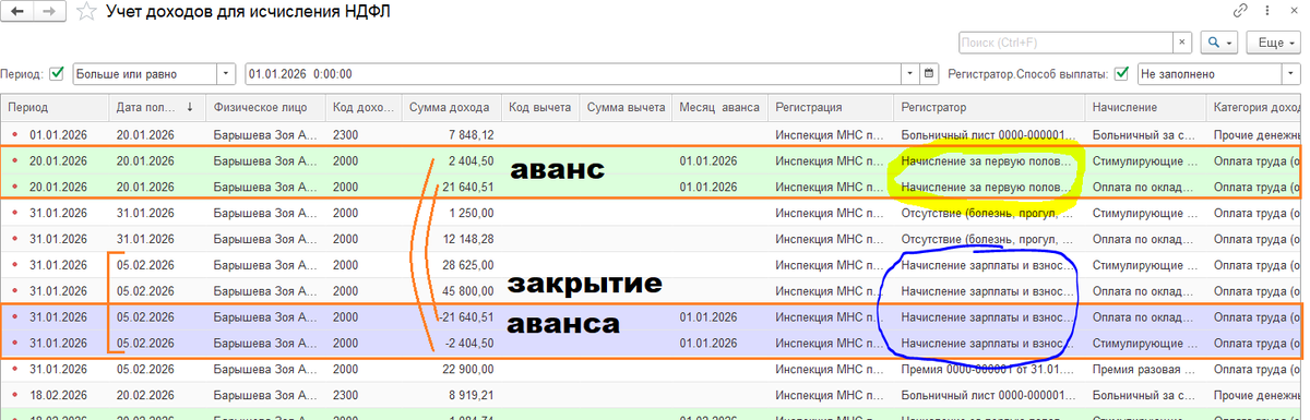 Учет доходов для исчисления НДФЛ