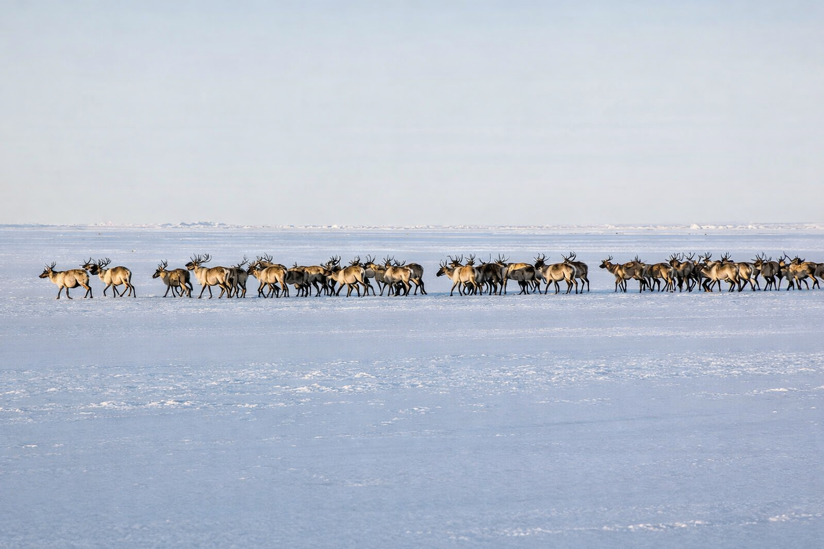 Богатство идёт по снегу.